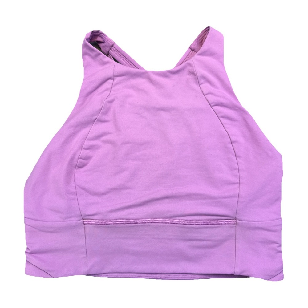 Lululemon Free To Be Serene Bra High Neck Long Line Plum Pink Size 8